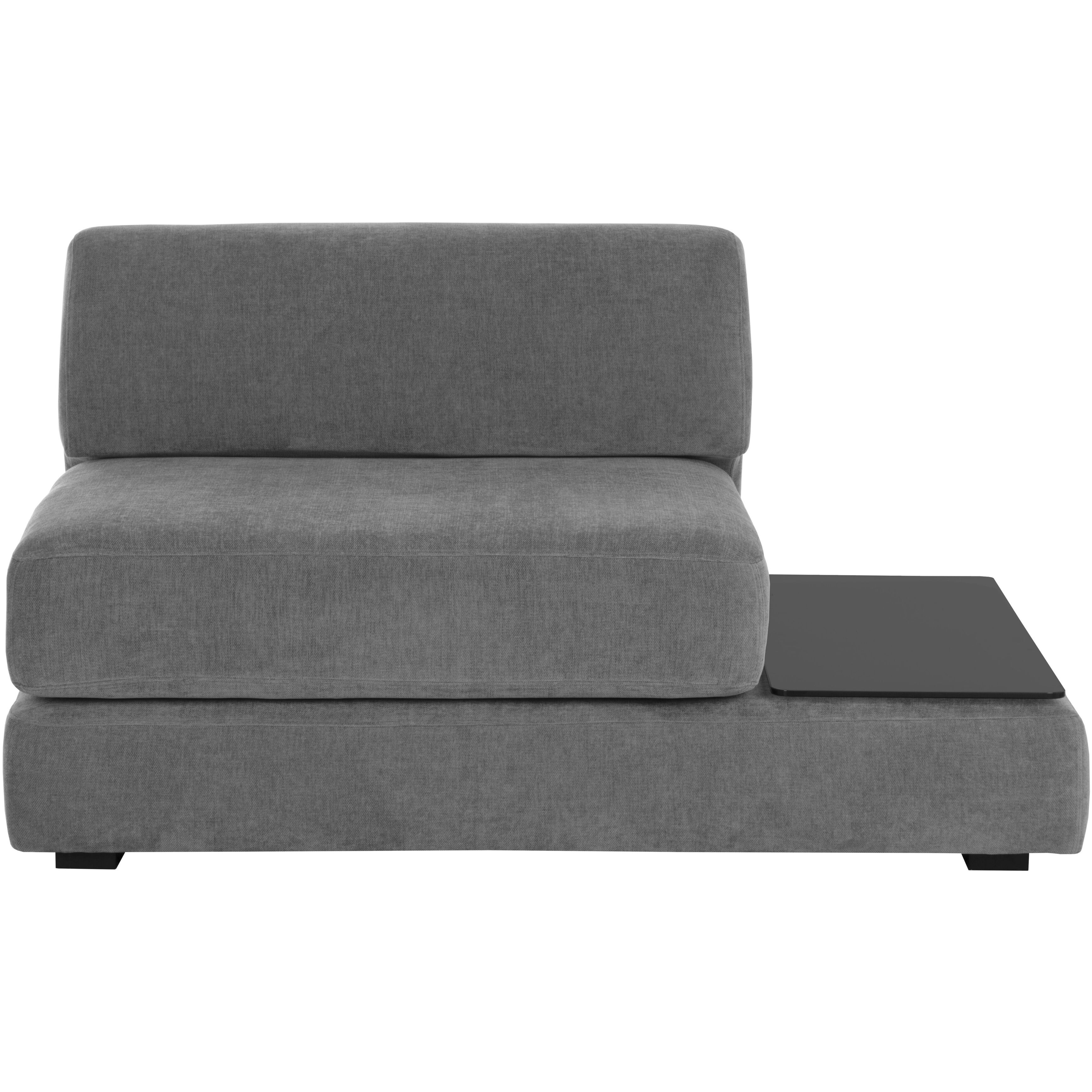 Harmony Danny Dark Grey Modular Armless Chair, Right Shelf